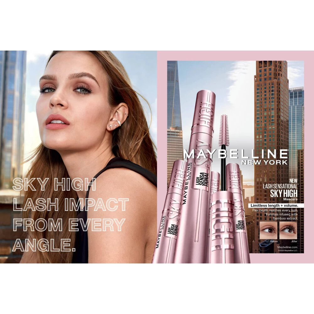 Maybelline Lash Sensational Sky High Mascara Waterproof Zwart - Afbeelding 4