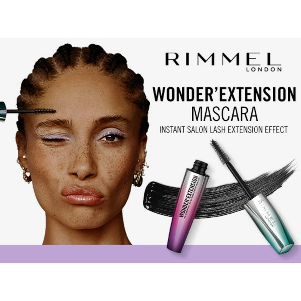 Rimmel Mascara Wonderu0027Extension Black 001 - Afbeelding 4